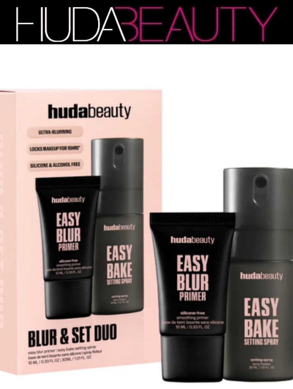 HUDA BEAUTY Easy Blur Primer & Easy Bake Setting Spray